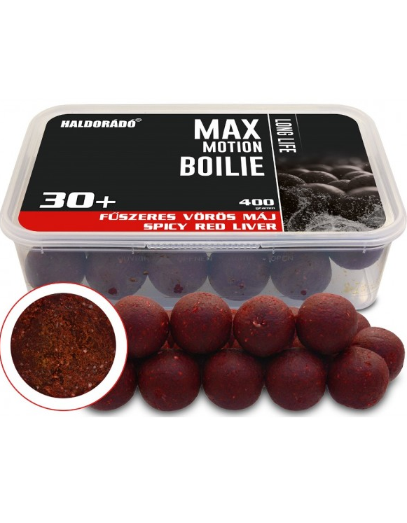 Haldorado Max Motion Boilie Long Life Spicy Red Liver 30+ 400 gr