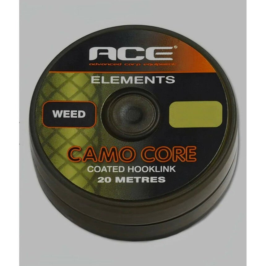ACE Camo-Core Coated Hooklinks Weed 15 LB 20 Mt Ot Yeşili 6.8 Kg Çekerli Kaplamalı Rig İpi