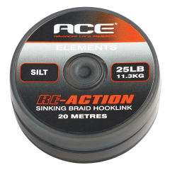 ACE Re-Action Sinking Braid Hooklinks Silt 25 lb 20 mt 11.3 kg Çamur Rengi Rig İpi