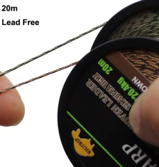 Rigtrip Carp Lead Free Woven Leader 45lb 20,4kg 20m Kamuflaj Yeşil
