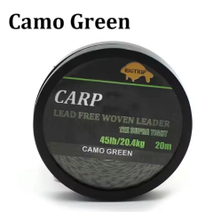 Rigtrip Carp Lead Free Woven Leader 45lb 20,4kg 20m Kamuflaj Yeşil