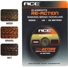 ACE Re-Action Sinking Braid Hooklinks Weed 20 Lb 20 Mt 9.1 Kg Ot Yeşili Rig İpi