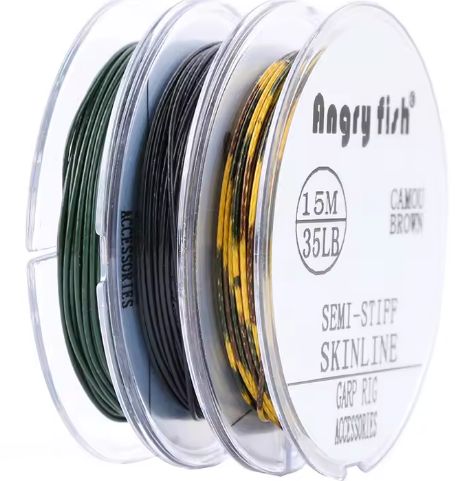 Angry Fish Semi Stiff Skinline Yarı Sert Kaplamalı Rig İpi 15m