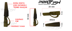 Portfish 2322-5 Safety Lead Clip and Tail Rubber 5 Adet