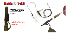 Portfish 2322-5 Safety Lead Clip and Tail Rubber 5 Adet