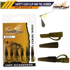 Portfish 2322-5 Safety Lead Clip and Tail Rubber 5 Adet