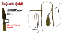 Portfish 2322-4 Distance Lead Clip and Tail Rubber 5 Adet
