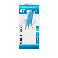SPRO 47 Salt Rig Feather Blue White #1/0