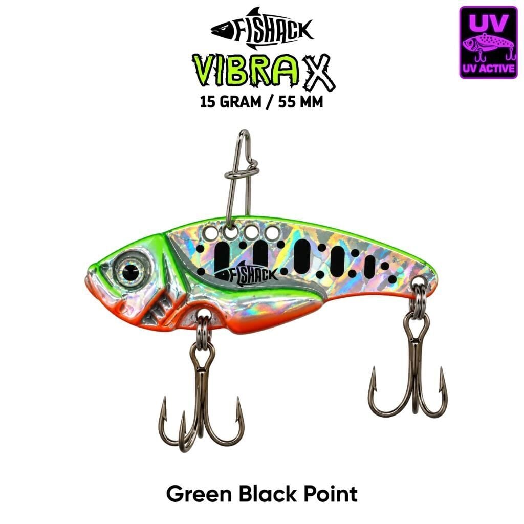 Fishack VibraX - 15g 55mm Green Black Point
