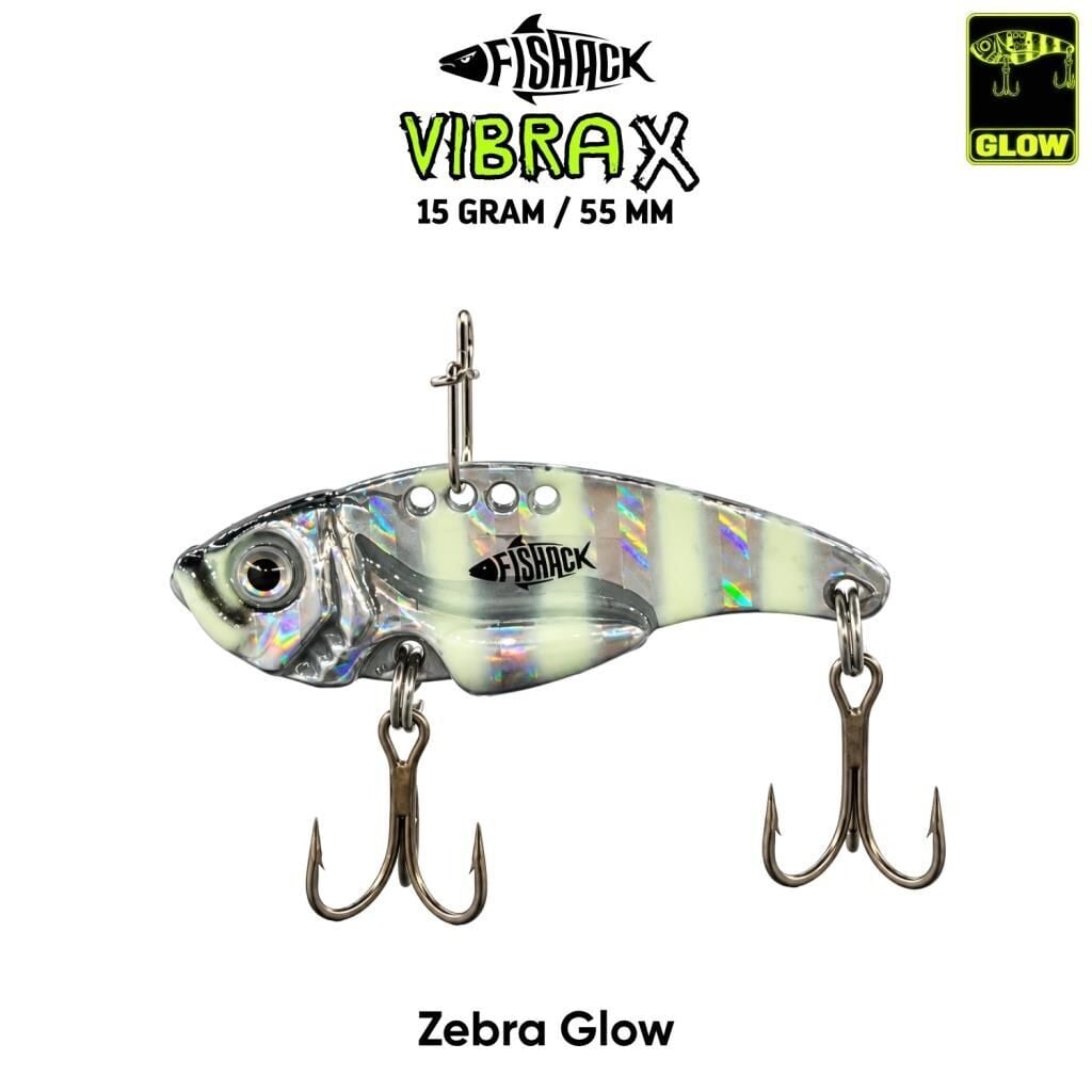 Fishack VibraX - 15g 55mm Zebra Glow