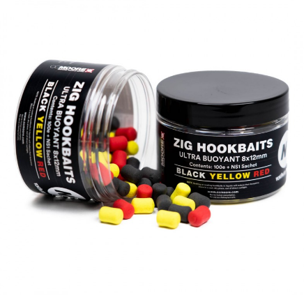 CC Moore NS1 Zig Hookbaits Black Yellow Red 8*12mm