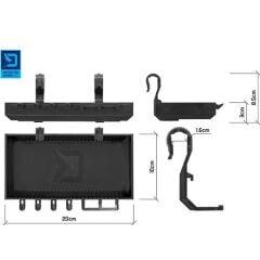 Delphin ShelfPOD Black Rod Pod Organizer Siyah