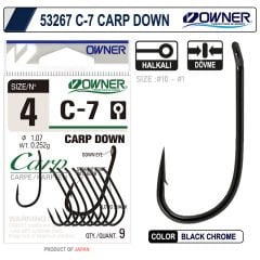 Owner C-7 Carp Down Black Chrome Sazan İğnesi