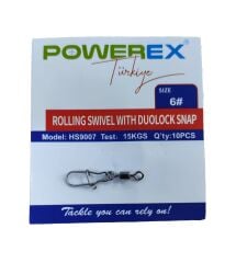 Powerex HS9007 7 No. Kilitli Klipsli Fırdöndü 10lu Paket