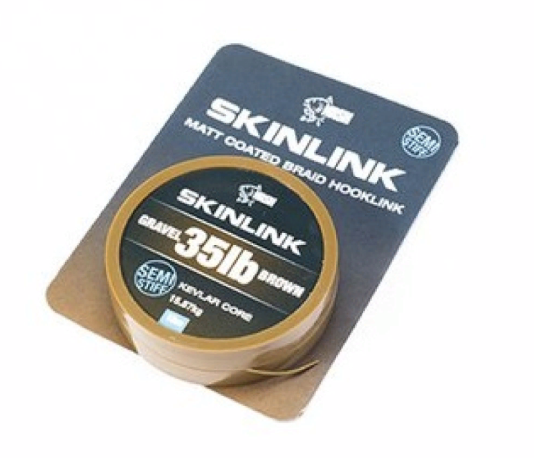 Nash Skinlink Matt Coated 35Lb-10Mt Gravel-Brown Çakıl-Kahve Mat Kaplamalı Rig ipi