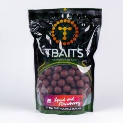 TBaits Squid and Strawberry 1 kg Kalamar ve Çilek Hızlı Eriyen Boili