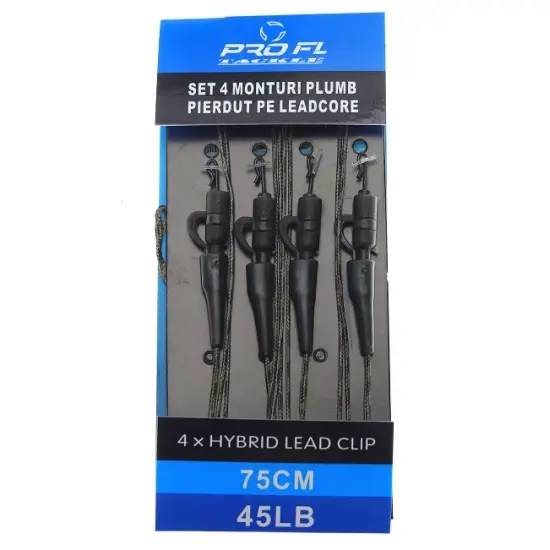 Pro FL 4 x Hybrit Lead Clips Leadcore Leaders