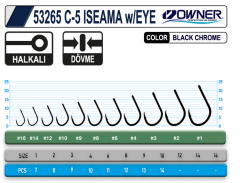 Owner C-5 Carp Size 1  Iseama W-Eye Sazan İğnesi