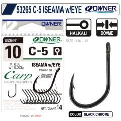 Owner C-5 Carp Size 1  Iseama W-Eye Sazan İğnesi