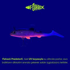 Fishack PredatorX UV Boyalı Ember 3 iğneli  Silikon Balık 15g 100mm