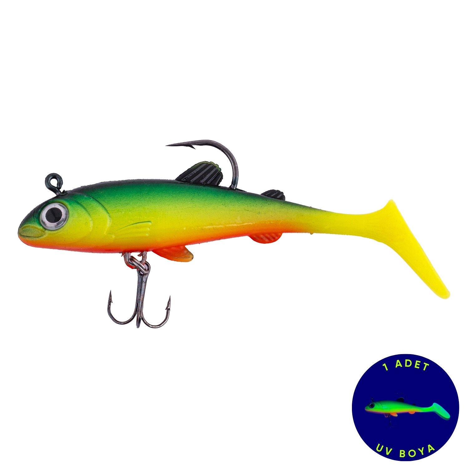 Fishack PredatorX UV Boyalı Liechen 3 iğneli  Silikon Balık 15g 100mm