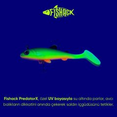 Fishack PredatorX UV Boyalı Liechen 3 iğneli  Silikon Balık 15g 100mm