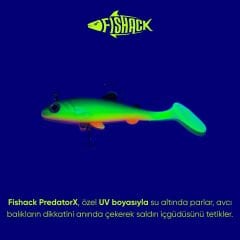 Fishack PredatorX UV Boyalı Liechen 3 iğneli  Silikon Balık 15g 100mm