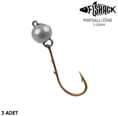 Fishack Mafsallı Jighead Hareketli Kurşunlu İğne 2 Gram 3 lü