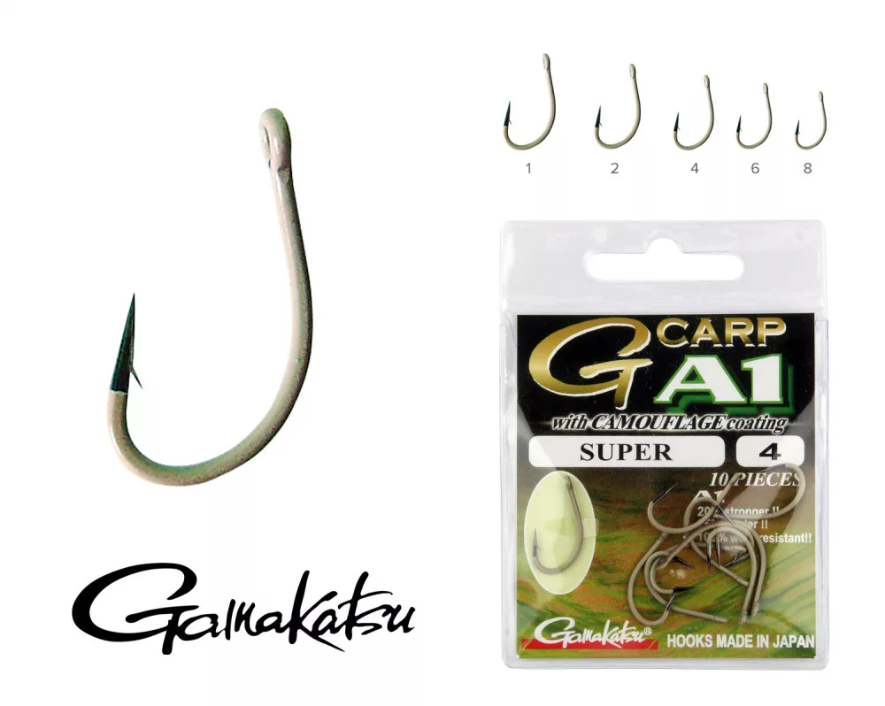 Gamakatsu A1 G-CARP Super CC Camouflage Hook #4 Kamuflaj Sazan İğnesi