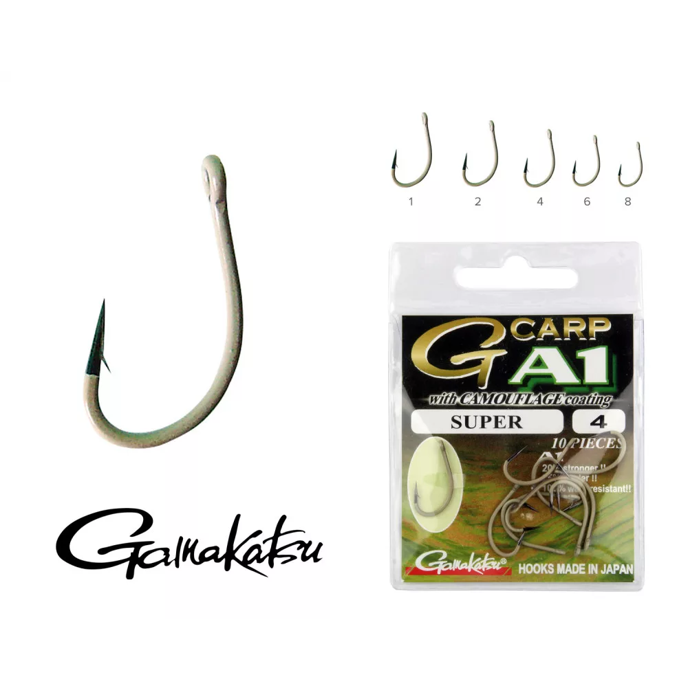 Gamakatsu A1 G-CARP Super CC Camouflage Hook #4 Kamuflaj Sazan İğnesi
