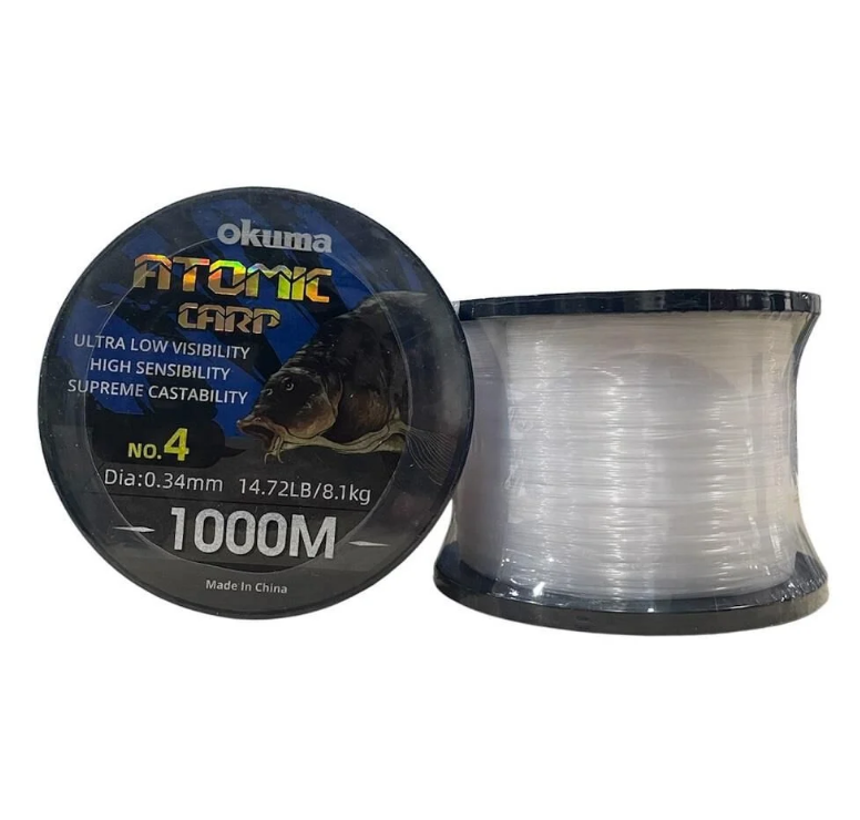 Okuma Atomic Carp 1000mt 0.34mm Bobin Sazan Misinası Şeffaf