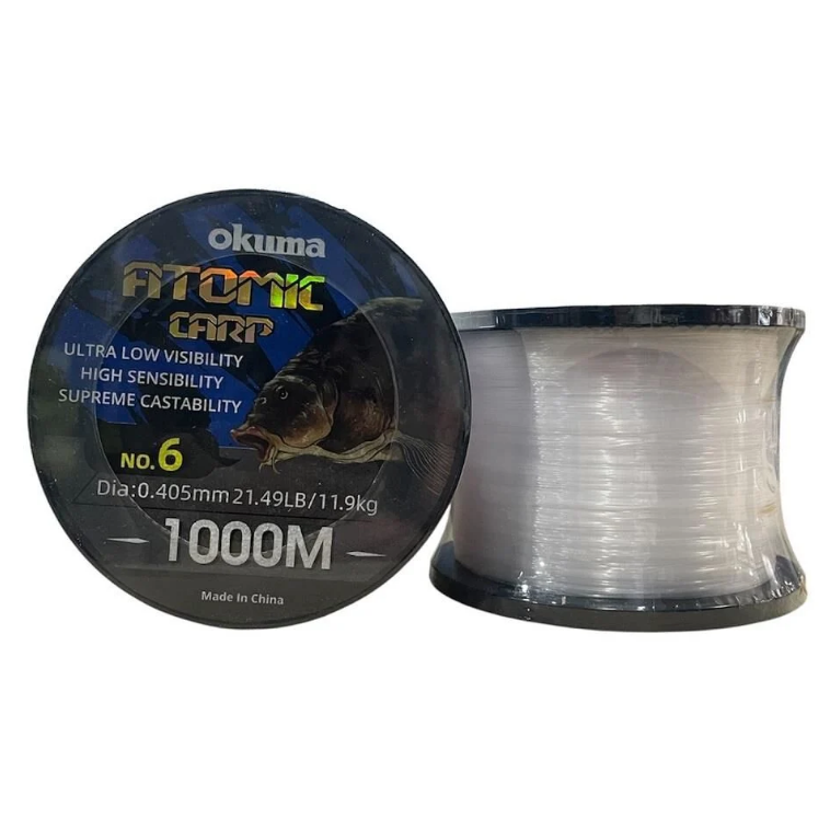 Okuma Atomic Carp 1000mt 0.405mm Bobin Sazan Misinası Şeffaf