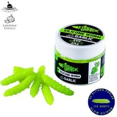 Yüzen Silikon Kurt - Glow Alabalık Yemi - 37mm - Sarımsak Kokulu - Fosfor Yeşili - Trout Bait