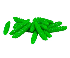 Yüzen Silikon Kurt - Glow Alabalık Yemi - 37mm - Peynir Kokulu - Yeşil - Trout Bait