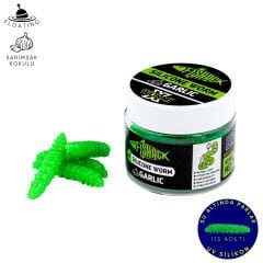 Yüzen Silikon Kurt - Glow Alabalık Yemi - 37mm - Sarımsak Kokulu - Yeşil - Trout Bait