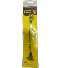 Powerex 20cm. 10'lu Paket Klipsli Bilyeli Fırdöndülü Turna Çinekop Çelik Teli