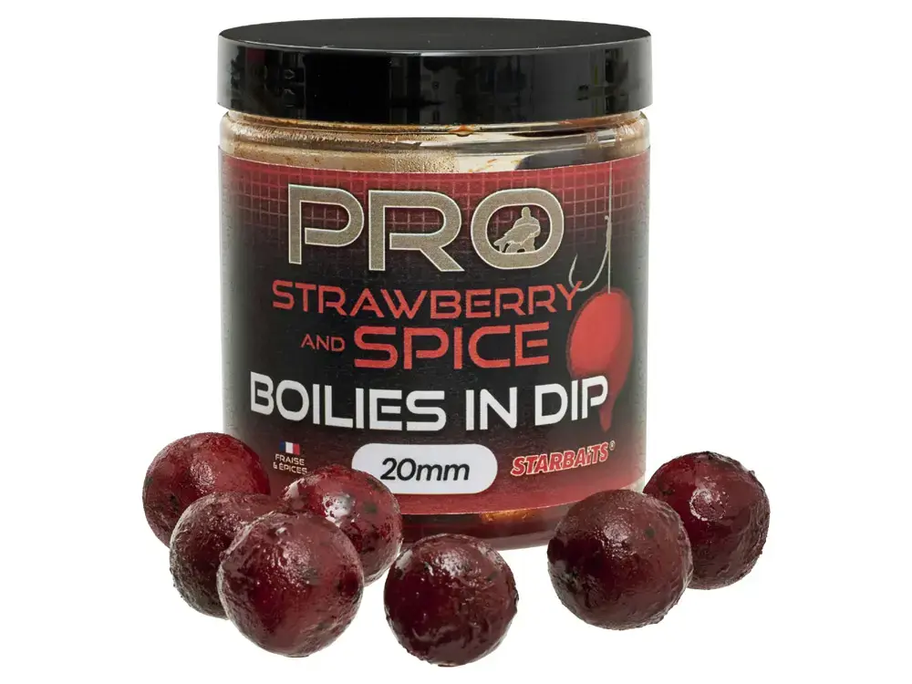Starbaits Boilie In Dip PRO Strawberry Spice 150g - 20 mm Çilek Baharat Atraktörlü Boili