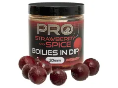 Starbaits Boilie In Dip PRO Strawberry Spice 150g - 20 mm Çilek Baharat Atraktörlü Boili