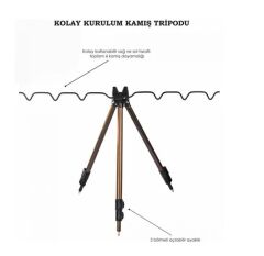Captain 6803 Tripod Alüminyum Teleskobik 3'lü Kamış Sehpası 120cm