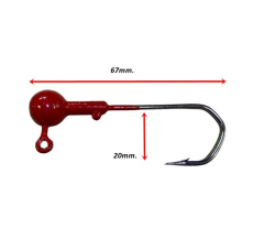 Powerex Paslanmaz Kırmızı 20gr. 7/0 Numara Nickel Zoka İğne (Jig Head)