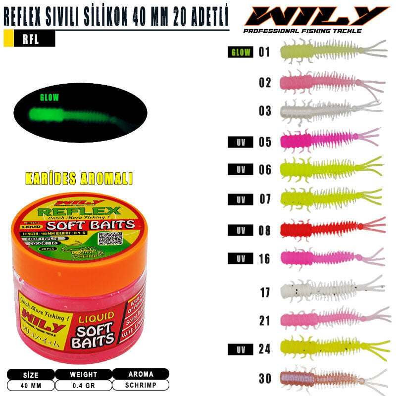 Wily Reflex Sıvılı Silikon 40 mm 20 Adet