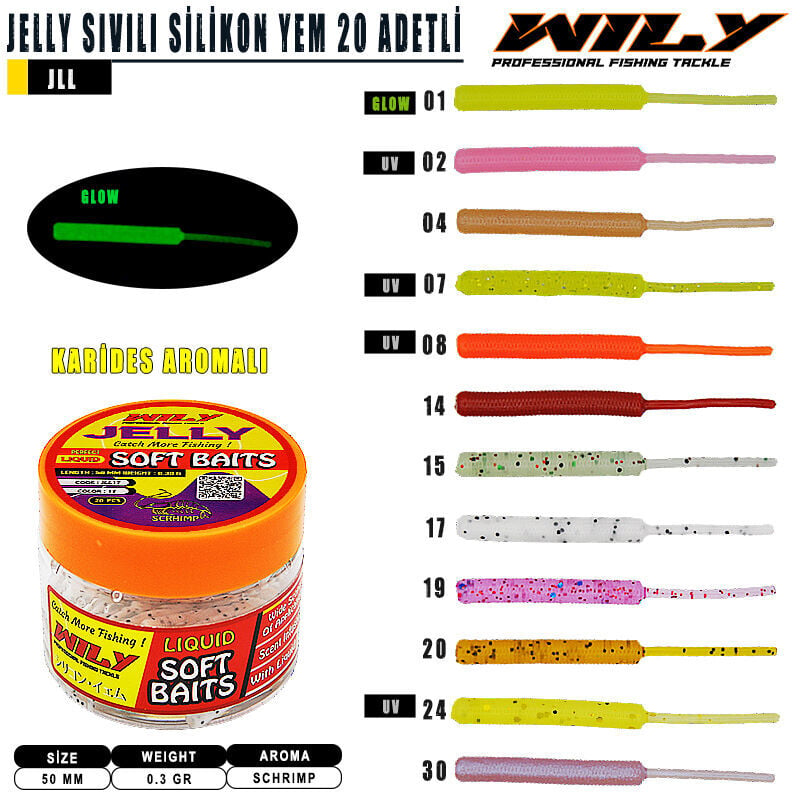 Wily Jelly Sıvılı Silikon 50 mm 20 Adet