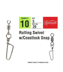Captain 5032 Coastlock Klips 10'lu Paket Black Nikel