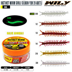 Wily Instinct Worm Sıvılı Silikon 55 mm 20 Adet