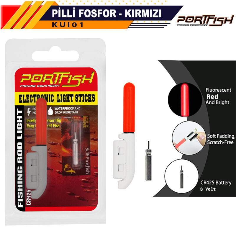Portfish Pilli Fosfor Kırmızı