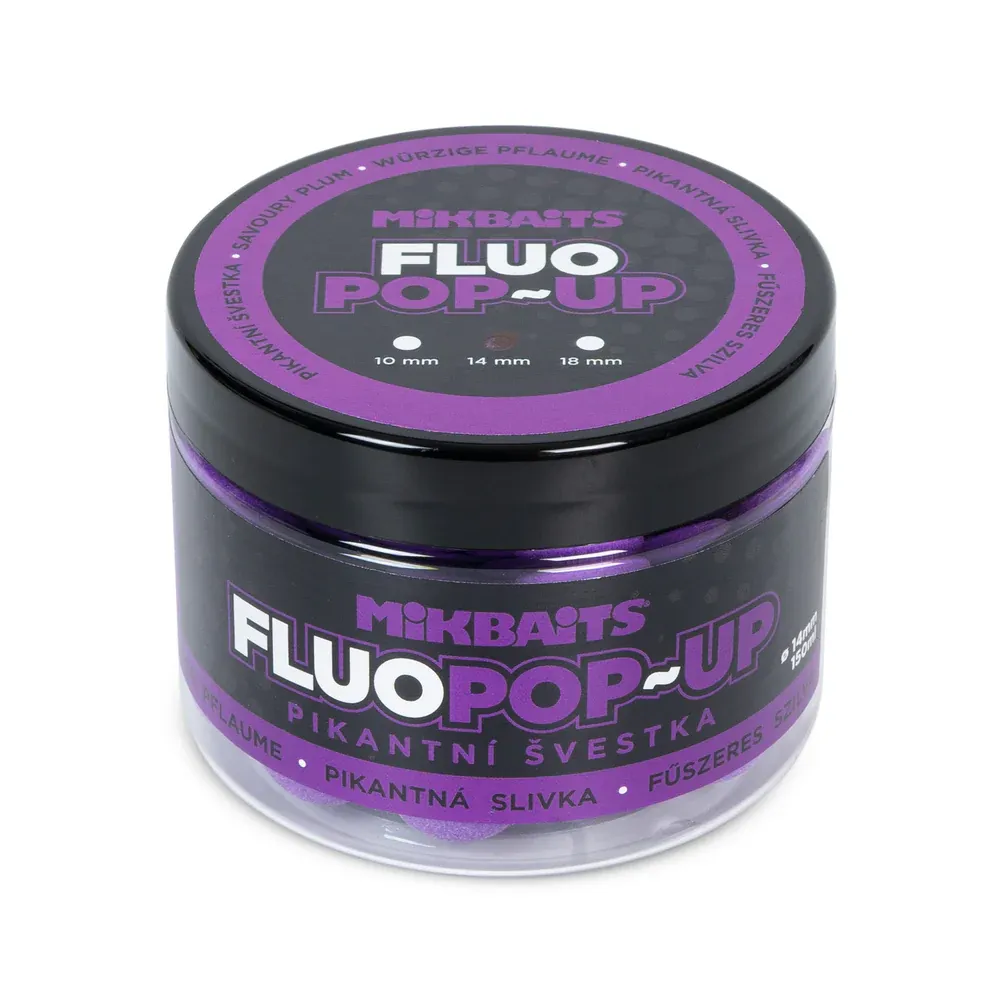 Mikbaits Savoury Plum Fluo Pop Ups 150ml 14mm Mor Erik Pop Up