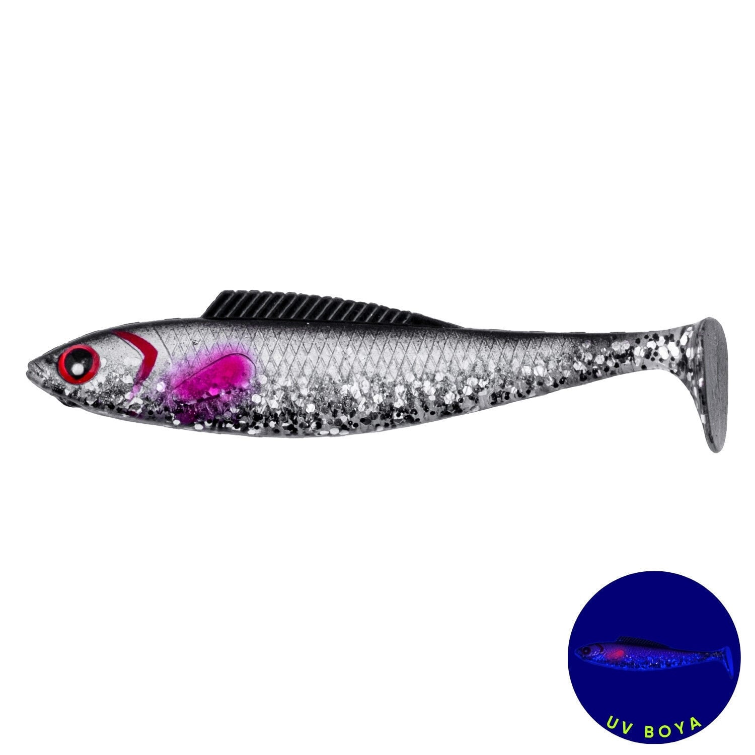 Fishack Silikon Balık - 4,5g 85mm - Fishack PredatorX - UV Boyalı - Ghosty