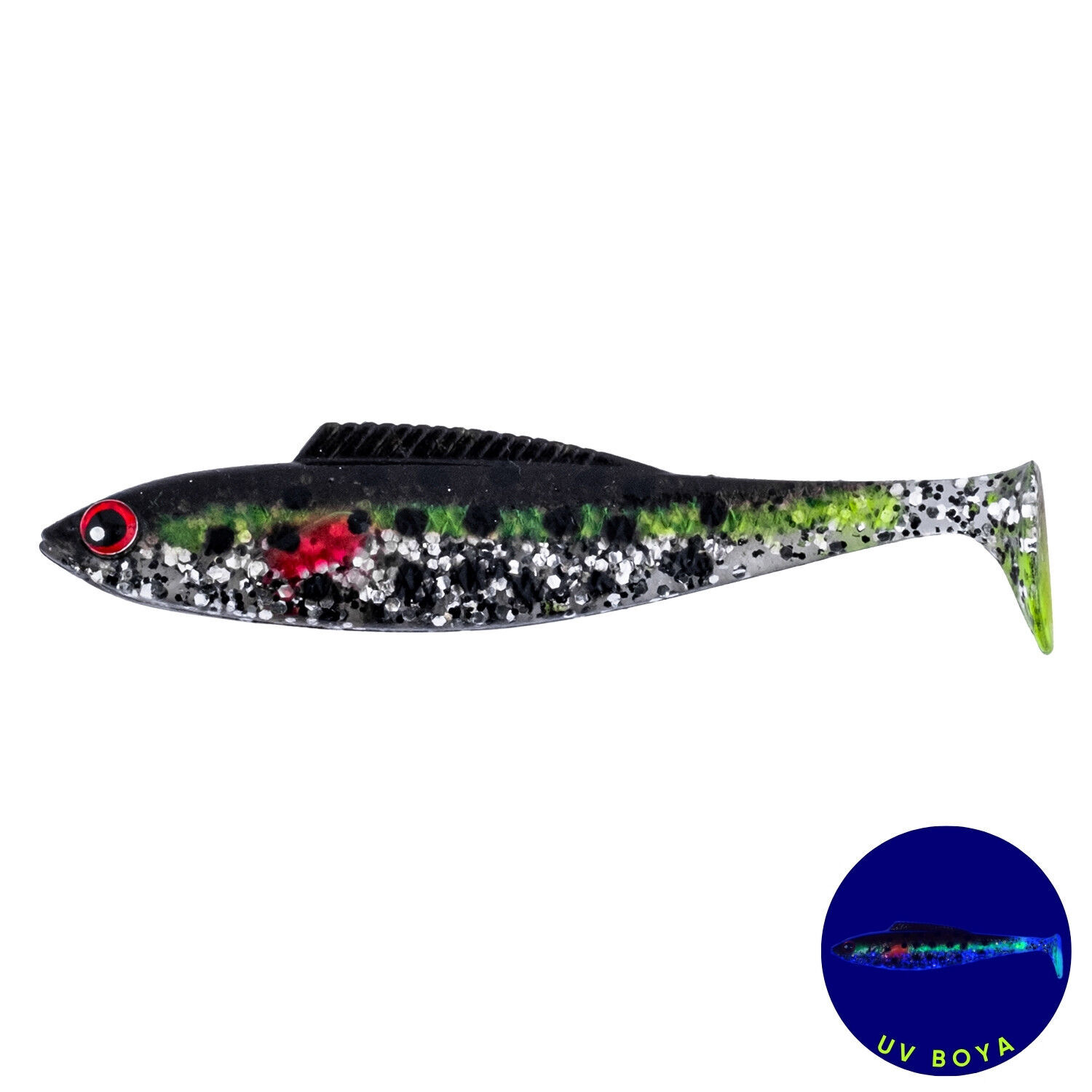 Fishack Silikon Balık - 4,5g 85mm - Fishack PredatorX - UV Boyalı - Fleck
