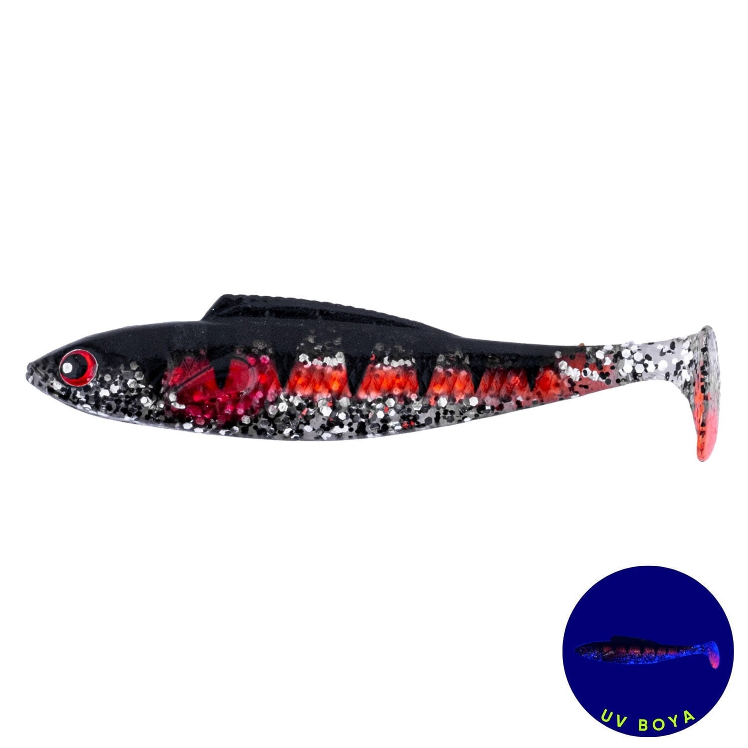 Fishack Silikon Balık - 4,5g 85mm - Fishack PredatorX - UV Boyalı - Spark