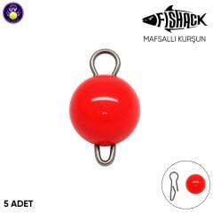 Fishack Mafsallı Kurşun - Hareketli İğne Kurşunu - UV Turuncu - 5'li Paket